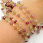 Multi Sapphire Gold Plated 925 Sterling Silver Wire Chain.